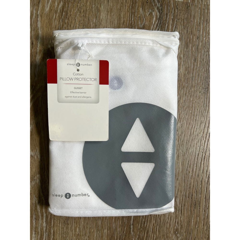 Sleep Number Cotton Pillow Protector King White Gusseted 300TC 424000